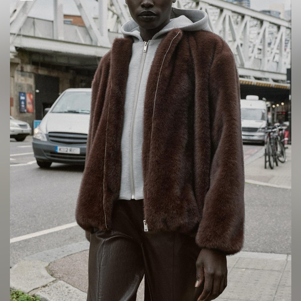 Brown Faux Fur Jacket